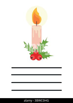 Simple Christmas and New Year card with holiday symbols and space for inscription. Stock Vector