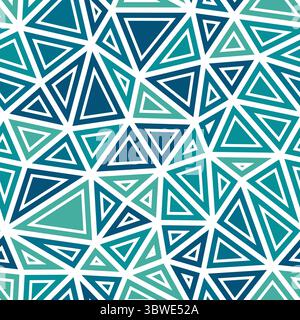 Triangulation geometric shapes background. Medium triangle size. Solid shapes in frames. Multiple colors style. Repeatable pattern. Stock Vector