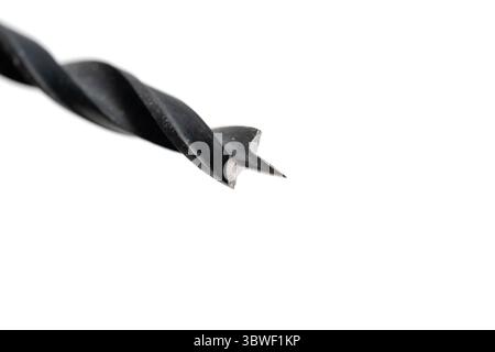 Closeup drill bit isolated on white background Stock Photo