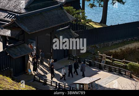 Hakone Sekisho checkpoint of Tokugawa Shogunate was an inspection station on old Tokaido Road and gateway to Hakone, now a museum and exhibit in Japan. Stock Photo