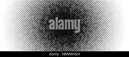 Radial pixelated gradient texture. Black and white dithered round ...