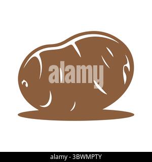 Brown potato with white indentations a healthy root vegetable illustration Stock Vector