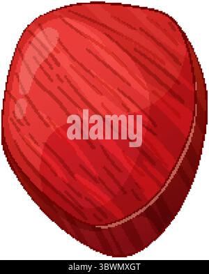Detailed vector illustration of a raw red meat piece with rich textures and vibrant colors, emphasizing realism and depth Stock Vector