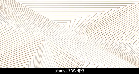 Abstract geometric pattern with stripes, lines Golden color isolated white backgrounds for your text or abstract background with copy space for banner Stock Vector