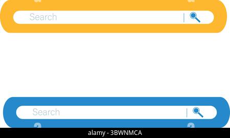 Modern search bar design elements with magnifying glass icon for website or app interface Stock Vector