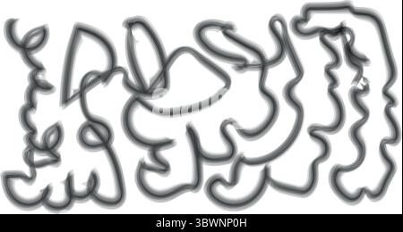 Abstract gray lines and shapes create a dynamic pattern with soft shadows, modern design Stock Vector