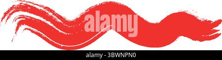 Dynamic red brushstroke design element with textured artistic flair, perfect for branding projects Stock Vector