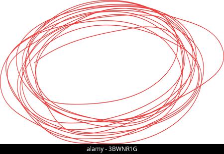 Dynamic red abstract circles swirling, creating a modern and vibrant design element Stock Vector