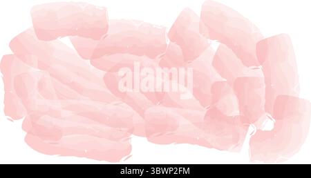 Delicate pink watercolor strokes create a soft, textured background ideal for creative projects and design elements, transparent background Stock Vector