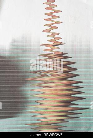 Printer error waves generate an abstract glitch art Stock Photo