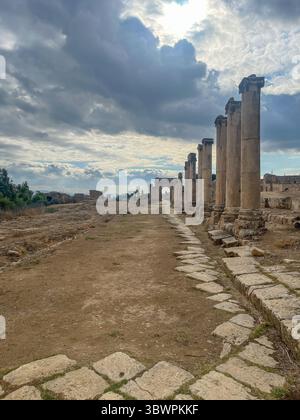 Roman Colonnade Archaeological Site in Byblos (Jbeil) Lebanon Stock ...