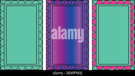 Elegant colorful frames perfect for invitations, announcements, or social media graphics! Stock Vector
