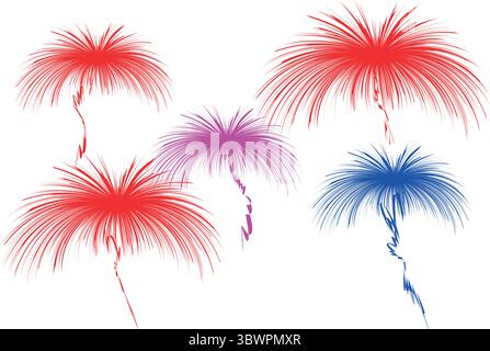 Abstract colorful floral bursts exploding with vibrant energy, perfect for design projects Stock Vector