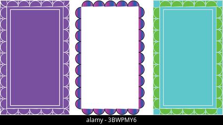 Vibrant decorative frames perfect for invitations, announcements, and stylish design projects Stock Vector