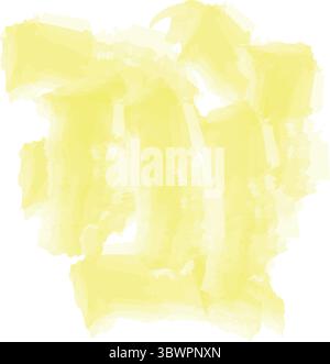 Vibrant yellow watercolor splash texture for backgrounds and design elements with unique artistic touch Stock Vector