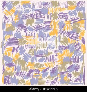 Lines Doodle Pattern - Multiple Colors on Light Background - Handdrawn Illustration Vector - Fifties Stock Vector