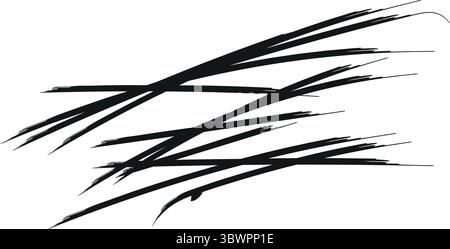 Dynamic abstract black strokes create modern artistic textures and visual interest for graphic projects Stock Vector