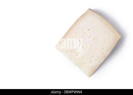 Wedge of Aged Hard Cheese isolated on white background Stock Photo