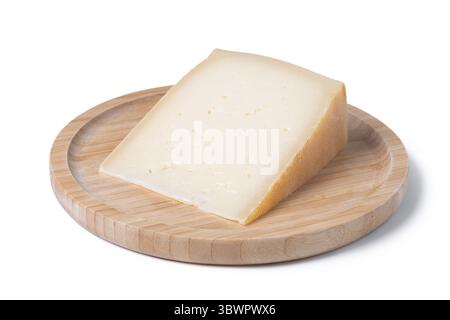 Wedge of Aged Hard Cheese isolated on white background Stock Photo