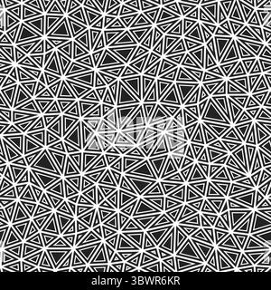 Triangles background. Small triangles size. Solid shapes in frames. Black and white style. Repeatable pattern. Beautiful vector tiles. Stock Vector