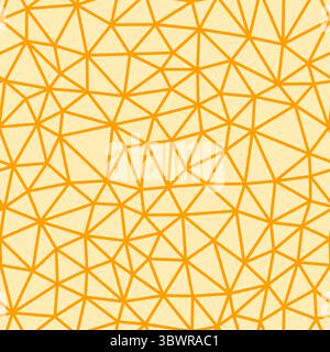 Triangulation geometric shapes background. Amber color. Small triangles size. Medium lines weight. Repeatable pattern. Stock Vector