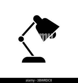 A sleek black desk lamp highlights contemporary design, perfect for enhancing workspace aesthetics. Ideal for modern home and office environments, it Stock Vector