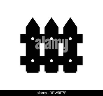 A minimalist black fence icon suitable for representing garden safety, property boundaries, or outdoor design elements. Ideal for various creative pro Stock Vector