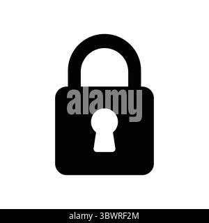 This illustration features a simple black padlock icon with a keyhole, symbolizing security and privacy. Ideal for projects related to safety and prot Stock Vector