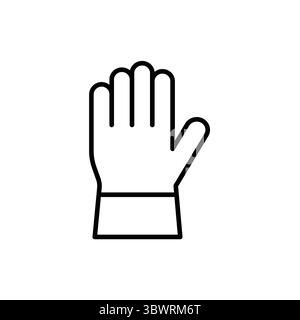 Simplistic hand gesture icon represents a stop or halt sign, ideal for communication contexts. Suitable for graphics, illustrations, and safety messag Stock Vector