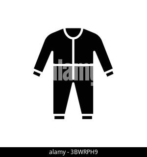 This image showcases a simple black outline of a baby onesie, perfect for children's apparel design. Ideal for fashion, branding, and nursery projects Stock Vector