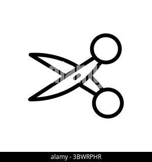 This black and white illustration features a simple scissors icon, suitable for graphic design, crafting projects, and various creative uses. Stock Vector