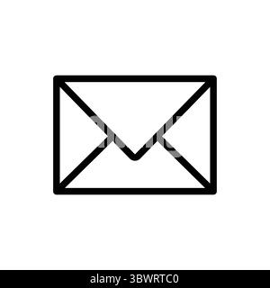 This image features a simple outline of an envelope icon, representing communication and messaging in a modern digital context. Suitable for various a Stock Vector