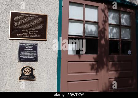 Covina, California: Historic Firehouse and Jail Built in 1911  transformed into a community museum in 1979 Stock Photo