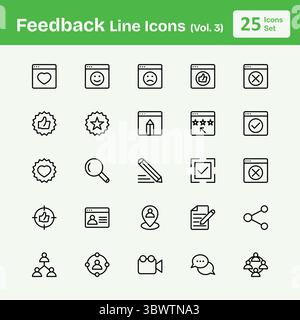 Feedback Line Icons (Vol.1) Stock Vector