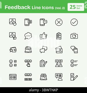 Feedback Line Icons (Vol. 2) Stock Vector