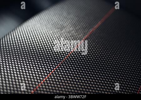Modern car fabric seats close up, car interior Stock Photo