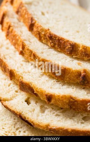 Homemade Sourdough White Bread Slices Ready to Eat Stock Photo