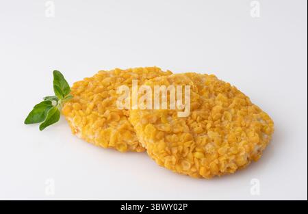Crispy fried burger patties isolated nature background with clipping path Stock Photo