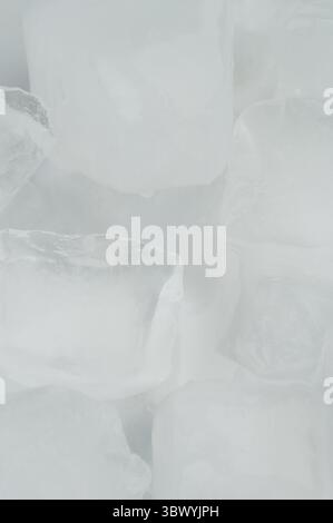 Clean ice cubes on white studio background close up view Stock Photo
