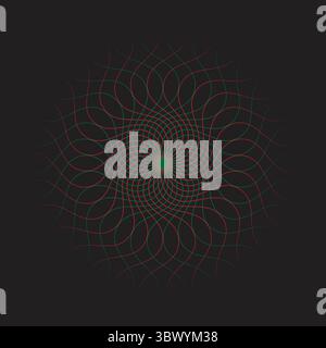 Intricate geometric mandala design with vibrant color palette and classic typography Stock Vector