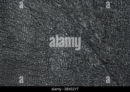 Real Old Leather Surface Close-Up with Abstract Texture Stock Photo