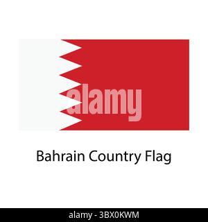 Bahrain Country Flag hand drawing illustration vector-based drawing Stock Vector