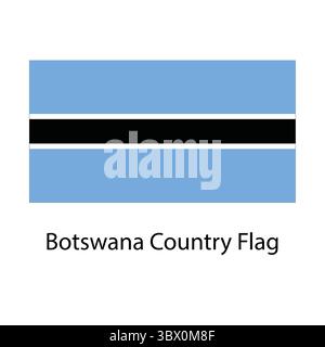 Botswana Country Flag hand drawing illustration vector-based drawing Stock Vector