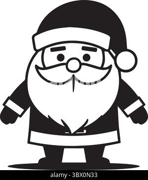 A Santa silhouette vector art illustration with white background Stock Vector