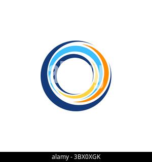 abstract swirl round wave logo symbol icon, global circle sphere elements logo symbol icon vector design illustration Stock Vector