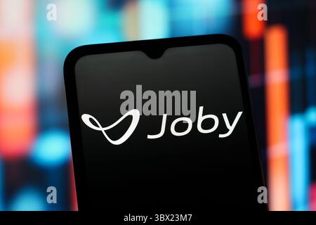 In this photo illustration, the Joby Aviation company logo is seen ...