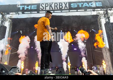 Blueface (Jonathan Porter) during the Lyrical Lemonade Summer Smash ...