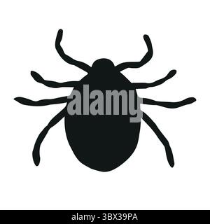 Vector hand drawn mite silhouette isolated on white background Stock Vector