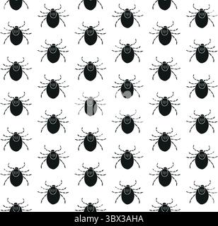 Vector seamless pattern of hand drawn sketch doodle mite isolated on white background Stock Vector