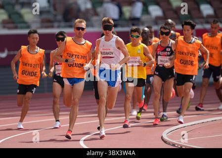Fedor Rudakov from Russia at 5000m during athletics at the Tokyo ...